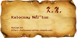 Kalocsay Nétus névjegykártya